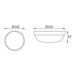 Plafonnier Étanche Rond 12W Hublot Blanc 160 mm - Blanc Neutre 4000K - 5500K - SILAMP