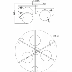 Plafonnier tendance doré et verre blanc - Belisto
