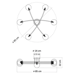Plafonnier tendance métal et verre blanc - Estrela