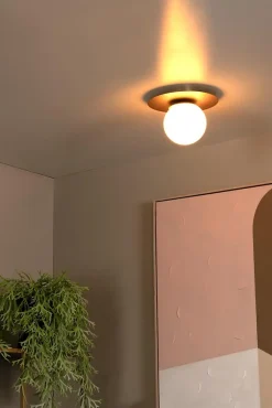 Plafonnier TRICIA en métal avec 1xE27 - Or Mat / Laiton - Lucide