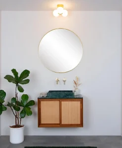 Plafonnier TRUDY en verre avec 3xG9 - Or Mat / Laiton - Lucide