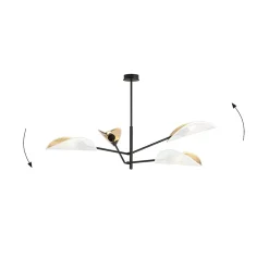 Plafonnier VENE 4 WHITE/GOLD, Emibig Lighting, Fabriqué en EU