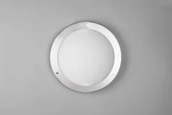 Plafonnier Verre Opale Blanc, Métal Nickel Mat, E27 Max. 60W - TRIO - CONDUS