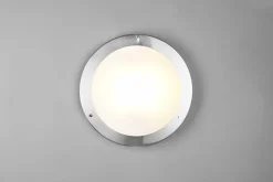 Plafonnier Verre Opale Blanc, Métal Nickel Mat, E27 Max. 60W - TRIO - CONDUS