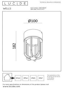 Plafonnier WELLS en aluminium avec LED intégré - Rouille - Lucide