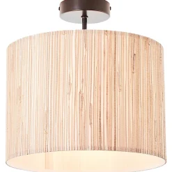 Plafonnier Wimea métal noir et naturel Ø30 x H.32 cm 52W IP20 Brilliant