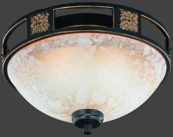 Plafonnier 2xE27, max. 42W, Verre albâtre, Rouille - Trio - Quinta