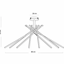 PlafonnierLED 7 tiges noires - Oxo