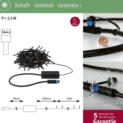 Plug & Shine Guirlande LED Yuna 3000K 10m IP44 2,5W Noir
