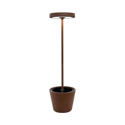 Poldina Reverso Solar L Corten - Lampadaire LED solaire et rechargeable 11,7W - Lampadaire extérieur et intérieur H.156cm
