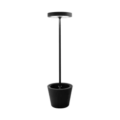 Poldina Reverso Solar L Noir - Lampadaire LED solaire et rechargeable 11,7W - Lampadaire extérieur et intérieur H.156cm