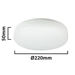 POLESTAR : Plafonnier LED rond IP65, 1500 lumens, diamètre 22cm. Blanc