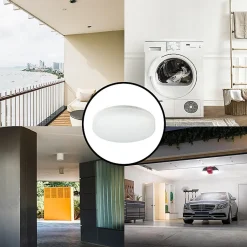 POLESTAR : Plafonnier LED rond IP65, 1500 lumens, diamètre 22cm. Blanc