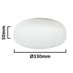 POLESTAR XL : Plafonnier LED rond IP65, 2400 lumens, diamètre 33cm. Blanc