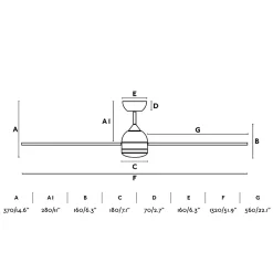 POROS L LED Ventilateur de plafond DC blanc