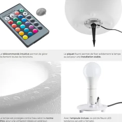 Pot de fleurs LED avec éclairage LED 12 W 16 couleurs RGB et 5 modes d'éclairage