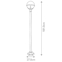 Poteau Glenbeigh 1 lumière 60W E27