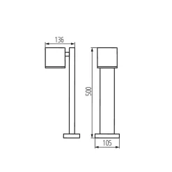 Potelet à fixer au sol pour 1 ampoule GU10 étanche IP44 Anthracite