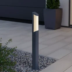 Potelet Bevel LED intégrée 520lm 8W IP44 GoodHome gris anthracite