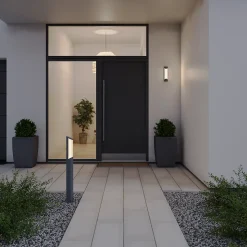 Potelet Bevel LED intégrée 520lm 8W IP44 GoodHome gris anthracite