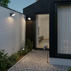 Potelet Denar LED intégrée 700lm 12W IP44 GoodHome gris anthracite