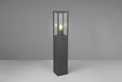 Potelet extérieur détecteur E27 60W anthracite verre clair - Trio - Garonne