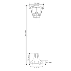 Potelet extérieur IMMA Black 97,5cm E27 noir IP44 EDO