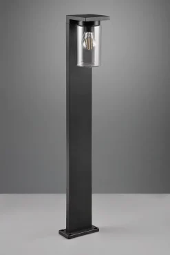 Potelet extérieur IP44 avec détecteur crépusculaire - 1x E27 max. 40W - Noire - Trio - Ardila