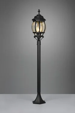 Potelet Extérieur LED 1xE27, max 60W, IP44, noir Mat - Trio - Elvo