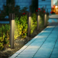 Potelet extérieur type lanterne AIDEN 85 cm IP44 GU10 noir EDO