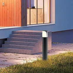 Potelet extérieure E27 23W IP44 en Aluminium Gris