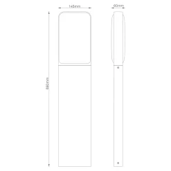 Potelet LED extérieur noir 10,5 W 1700 lm blanc neutre IP54 sans détecteur, GoodHome Wendland