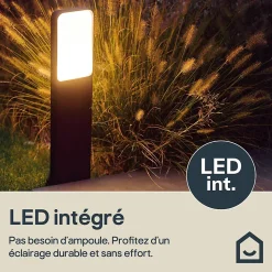 Potelet LED extérieur noir 10,5 W 1700 lm blanc neutre IP54 sans détecteur, GoodHome Wendland