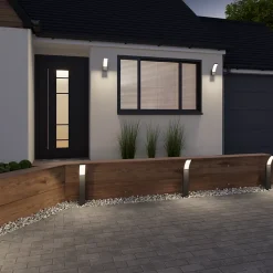 Potelet LED integrée Gambell 1600lm 10W IP44 gris anthracite GoodHome