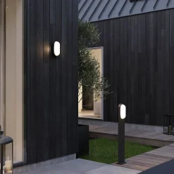 Potelet LED intégrée Bredene 800lm 14W blanc neutre l.11,9 x H.90 x P.14 cm