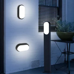 Potelet LED intégrée Bredene 800lm 14W blanc neutre l.11,9 x H.90 x P.14 cm