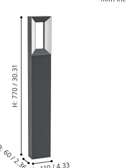 Potelet LED Riforano noir IP44 550lm Eglo
