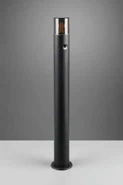 Potelet LED 28W 1xE27 noir mat avec détecteur de mouvement - Trio - Hoosic