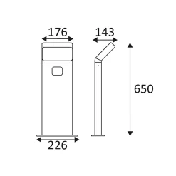 Potelet Luxi 175 Sensor P Indigo - Avec détecteur - 9W - 4000K - IP54 - Anthracite