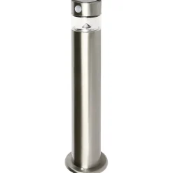 Potelet solaire à détection LED intégrée Kiana 50lm 0.58W IP44 GoodHome chrome