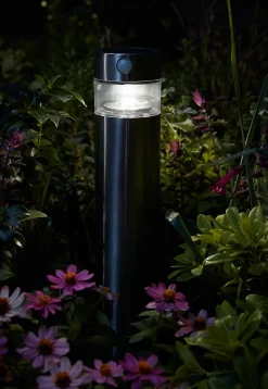 Potelet solaire à détection LED intégrée Kiana 50lm 0.58W IP44 GoodHome chrome