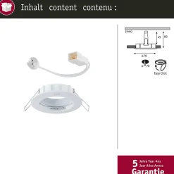 Premium Spot encastré IP44 rond 79mm GU5,3 max. 50W 230/12V gradable Blanc