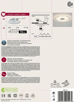 Premium Spot encastré LED Whirl Kit de base rond 150mm 3x6,9W 3x450lm 230V 3000K Alu tourné Satiné