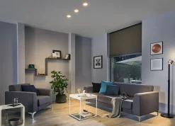 Premium Spot encastré LED Dim to Warm Suon Kit de base IP44 rond 90mm 3x5W 3x450lm 230V gradable Dim to warm Satiné Blanc