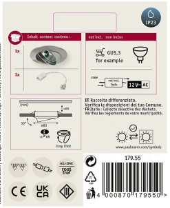 Premium Spot encastré orientable rond 83mm 30 GX5,3 max. 50W 230 12V gradable Acier brossé