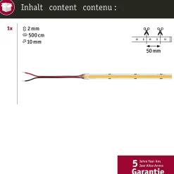Pro Strip Strip LED Silver P150 COB 827 5m 68W 1270lm/m 528 LEDs/m 2700K