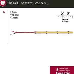 Pro Strip Strip LED Silver P150 COB 840 5m 65W 1400lm/m 528 LEDs/m 4000K