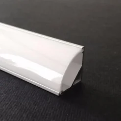 Profilé Aluminium Angle 1m pour Ruban LED Couvercle Blanc Opaque - SILAMP