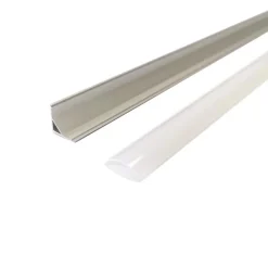 Profilé Aluminium Angle 2m pour Ruban LED Couvercle Blanc Opaque - SILAMP