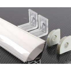 Profilé Aluminium Angle 2m pour Ruban LED Couvercle Blanc Opaque (pack de 5) - SILAMP